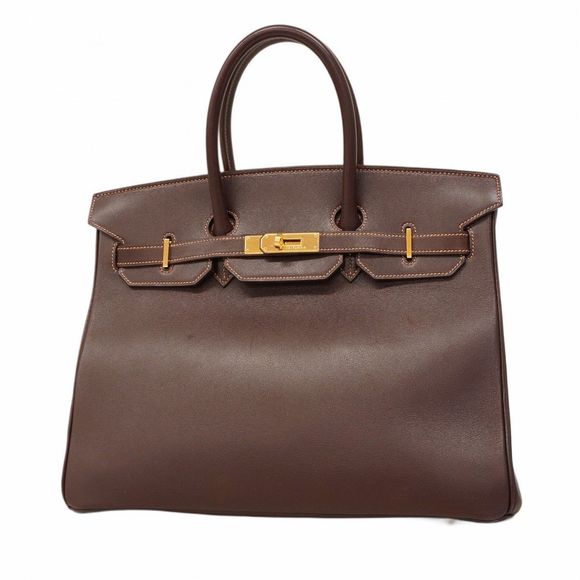 Hermès Veau Gulliver Birkin 35 Handbag Brown Gold Hardware C Stamp Pre-owned Wom - Picture 1 of 10